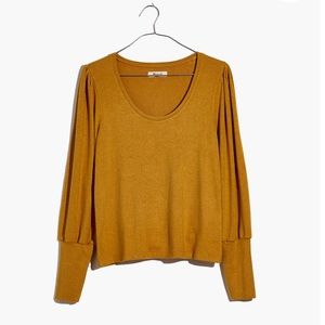 New Madewell Puff Sleeve Scoopneck Top Size Large
